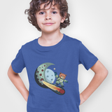 Space Bear Rocket Surfing Moon Toddler T‑Shirt